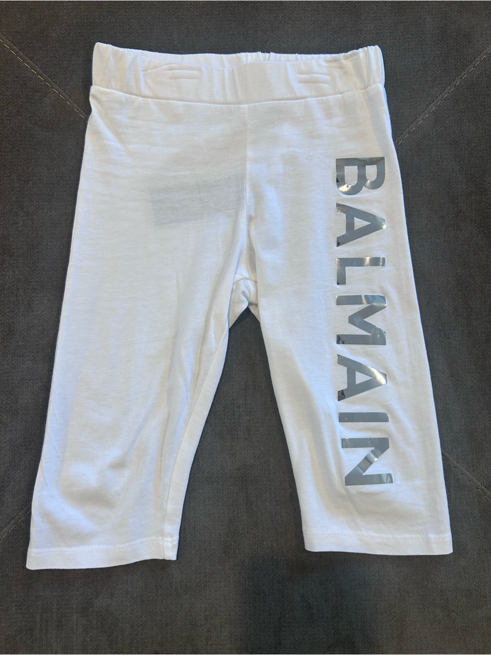 Balmain Kids White Leggings with Silver Logo Size 4T Great condition Cotton